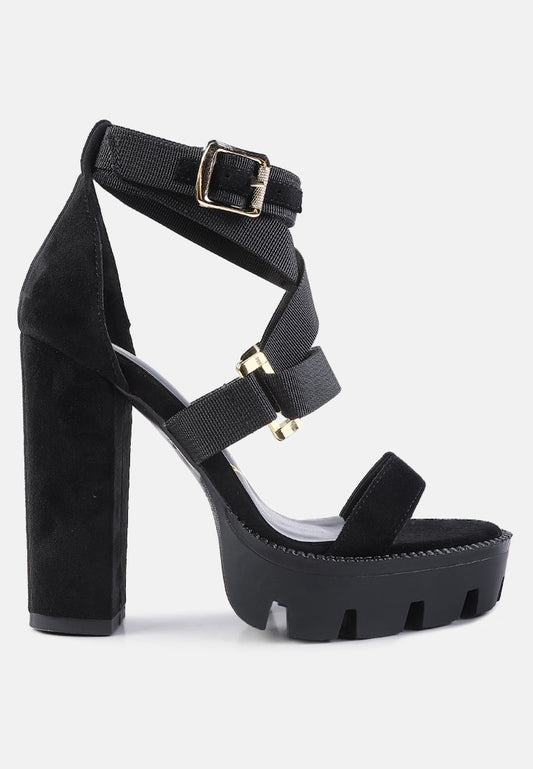 Fresh Daisy Harness Straps Block Heel Sandals-0