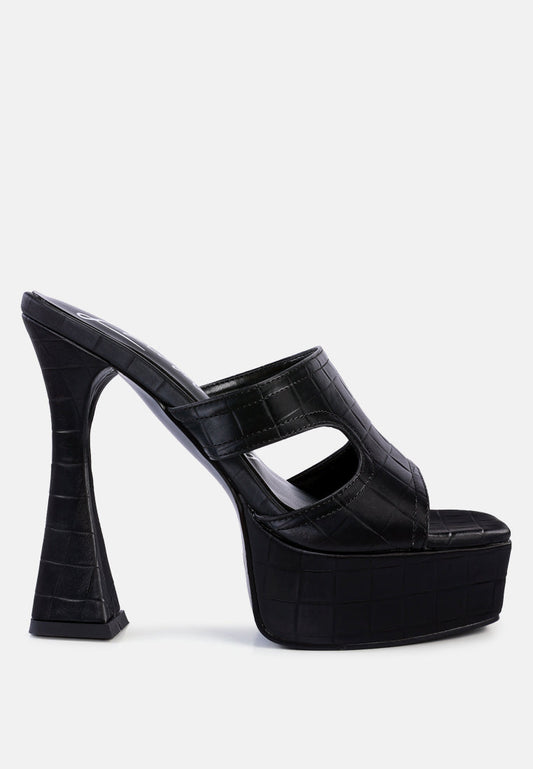 Pda Croc High Heel Platform Sandals-0